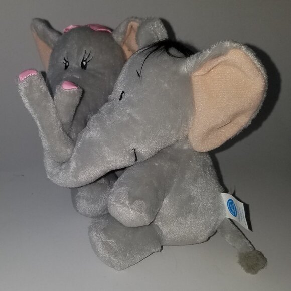 Applause Elephant Plush Couple Entertwined Trunks Valentine's Day Gift 5.5" Toy - Picture 3 of 10